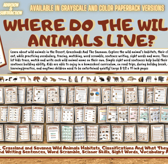 Learn about wild animals in the Desert, Grasslands And The Savanna. 