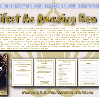 Manifest An Amazing New Year is a 3,6,9 manifestation guided journal.