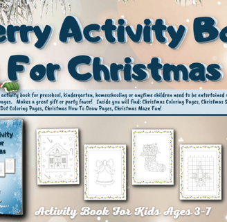 Merry Activity Book For Christmas is a Christmas activity book for ages 3-7.