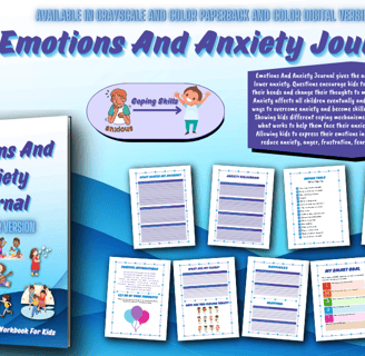 Emotions and Anxiety Journal is an anxiety relief and emotional coping skills guided journal for kid