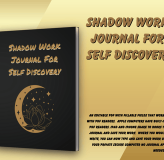 Shadow Work For Self Discovery is a guided shadow work journal available as an editable PDF!