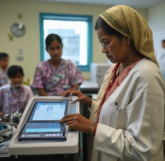 a doctor using technology in healthcare