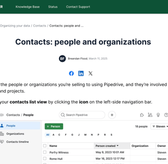 Pipedrive Contacts Knowledge Base Image