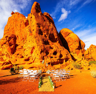 seating for guest at Valley of Fire Wedding