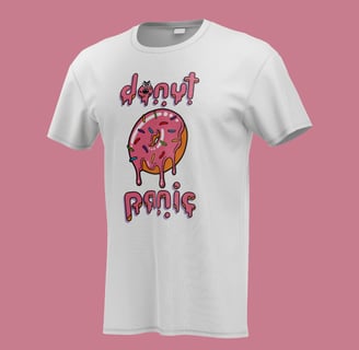 playera con dibujo de dona rosa