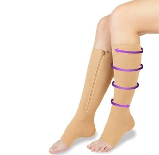 a woman's legs with a pair of knee high heel boots