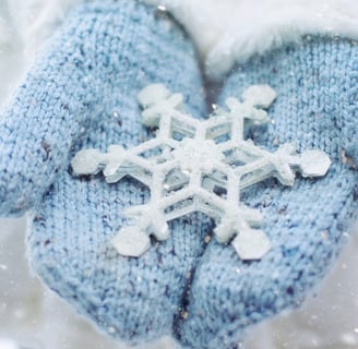 mittens with a snowflake