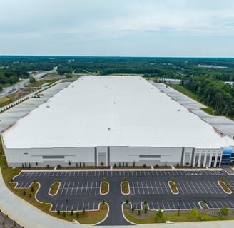 Warehouse side view from Gravel Springs