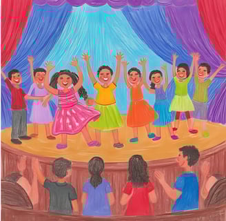 children performing on stage