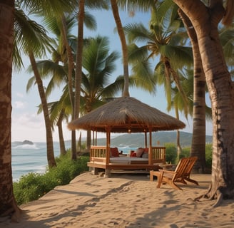 a man and a woman sitting on the beach
