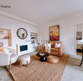 a living room with intentionally placed furniture
