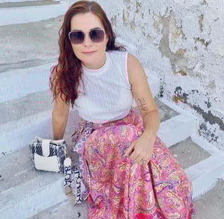 girl sitting on stairs