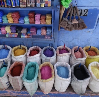 a bunch of bags of colored dye dye