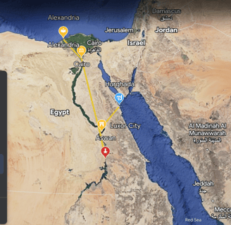 the map of Egypt