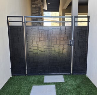St. George Powder Coating powder coated steel metal gate in satin black
