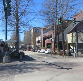 Downtown area image of local businesses in lafayette, la
