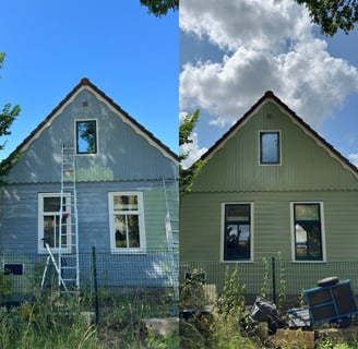 Schilderen van de buitenmuren van een huis