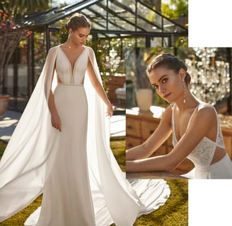 portait de femme qui porte une robe de mariée