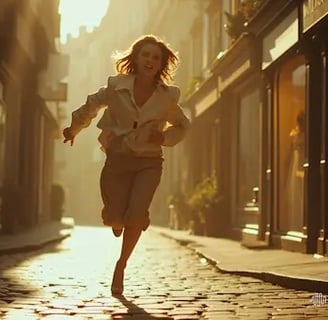 femme qui cours dans les de Paris