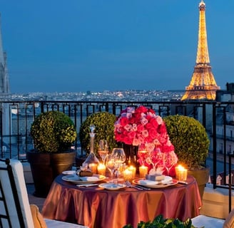 Paris romantique diné avec vue sur la tour Eiffel