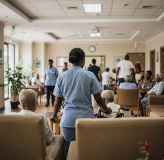 Infirmière en train de prendre soin d'un patient avec professionnalisme