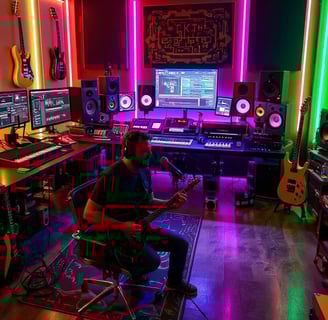 Renting a music studio for a day and work on some new songs.