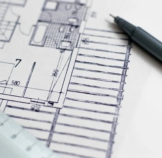 plan architecture dessiné au feutre