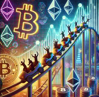 a roller coaster coaster coaster with a roller coaster and a bitcoin