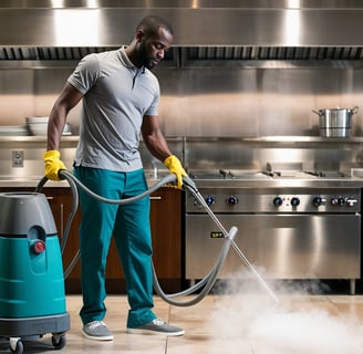 Steam cleaning deep clean kitchen