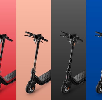 a scooter scooter with four different colors