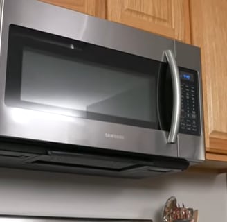 A floating microwave ready for use