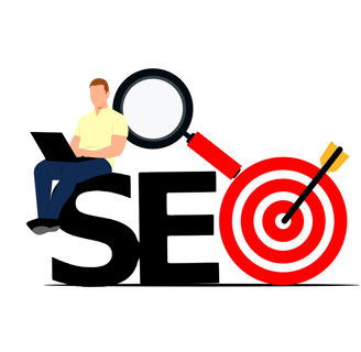 SEO image one person with laptop