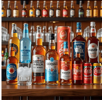 bebidas, cerveza, refrescos, whisky, agua, licores