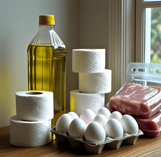 productos básicos, aceite, huevos, papel higiénico, cárnicos