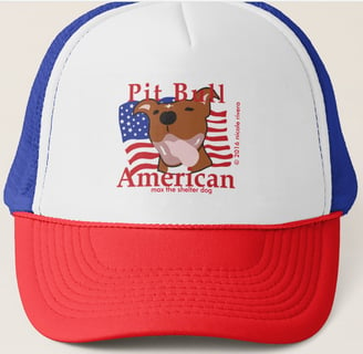 max the shelter dog pit bull American baseball hat cap