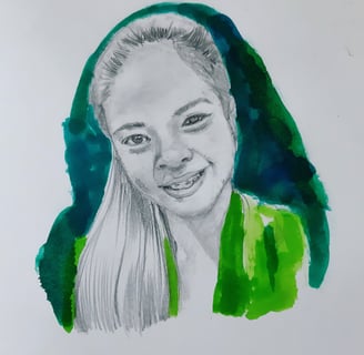 A pencil and ink portrait of drug war victim Rowena Tiamzon