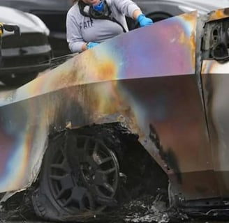 Cybertruck damaged