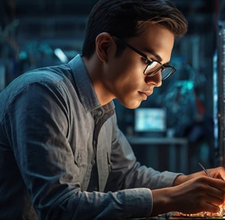 engineer working on electronics