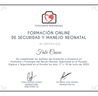 certificado capacitacion neonatal Fabi Casco