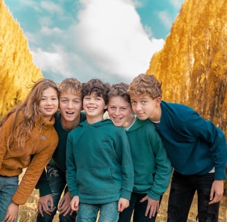 Sesión de fotos para familias en Bariloche. Fotografía familiar