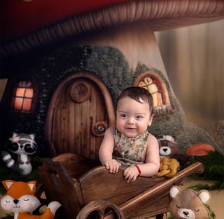 mini sesion de fotos de Pascua en Bariloche. bebe de 3 a 7 mese