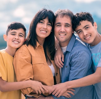 Sesión de fotos para familias en Bariloche. Fotografía familiar