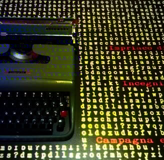 Exhibit Vincenzo Rabito's Olivetti w/words