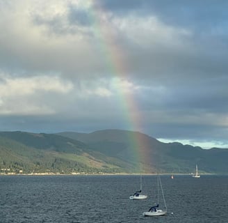 Image takenGourock Seaview Holiday Let with a rainbow over the water