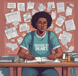 woman biting pencil while sitting on chair in front of computer during daytime