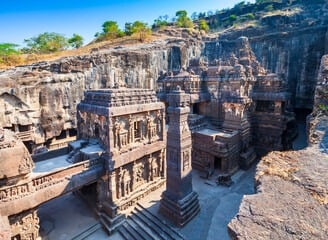 A UNESCO world heritage caves, stone sculptures