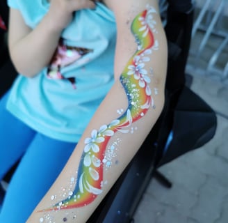Regenbogen Blume Schminkmotiv Kinderschminken Pinselbunt Pinneberg