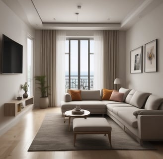 Bright living room with modern inventory
