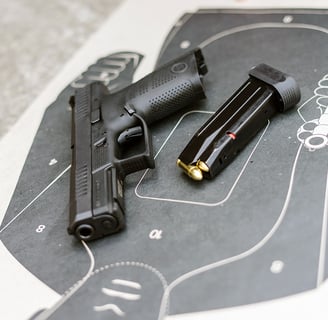 Firearm Training, Range Day. Handgun, Magazine, Tactical Target