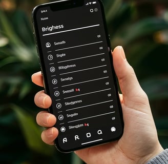 Adjusting screen brightness settings on a smartphone